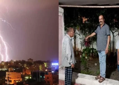 తార్నాకలో ఓ అపార్ట్‌మెంట్‌పై భారీ శబ్ధంతో పిడుగు… సీసీ టీవీ కెమెరాలో రికార్డ్‌